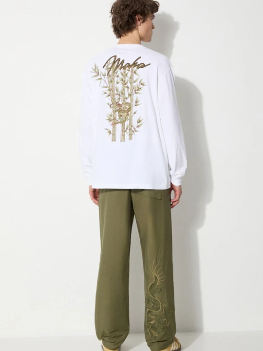 Zdjęcie produktu Maharishi longsleeve bawełniany Dragon Bamboo biały