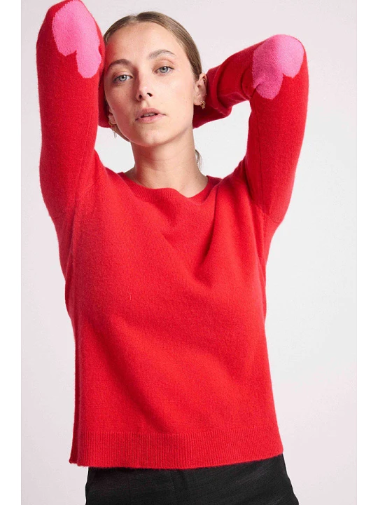 Zdjęcie produktu Maison Héritage Cashmere Kaszmirowy sweter w kolorze czerwonym rozmiar: M