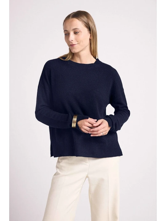 Zdjęcie produktu Maison Héritage Cashmere Kaszmirowy sweter w kolorze granatowym rozmiar: L/XL