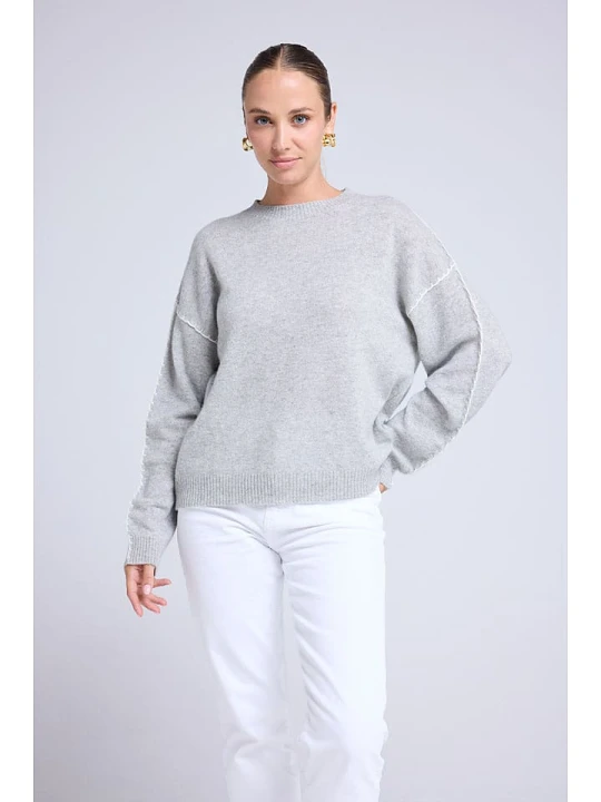 Zdjęcie produktu Maison Héritage Cashmere Kaszmirowy sweter w kolorze szarym rozmiar: L/XL