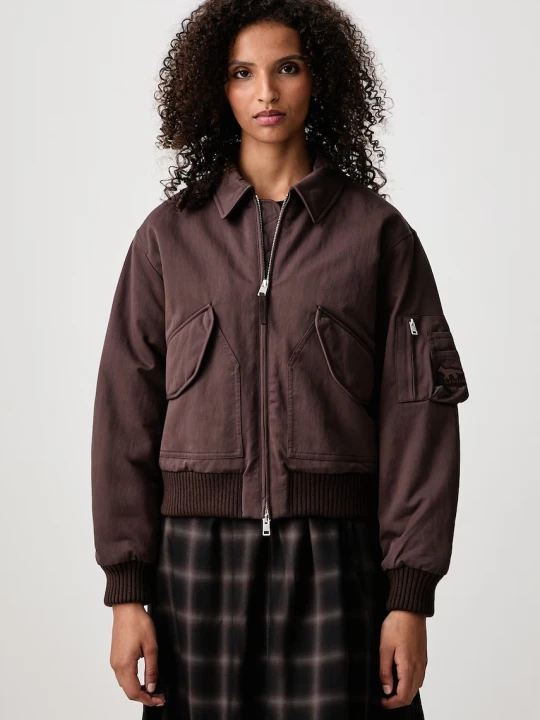 Zdjęcie produktu Maison Kitsuné Bomber krótka kurtka damska z bawełną