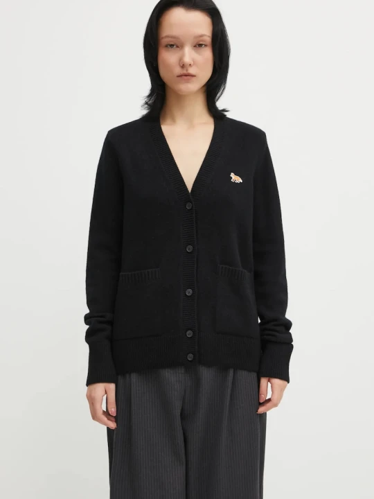 Zdjęcie produktu Maison Kitsuné kardigan wełniany Baby Fox Lambswool Boxy