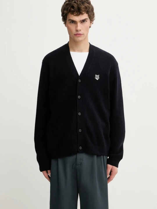 Zdjęcie produktu Maison Kitsuné kardigan wełniany Fox Head Lambwsool Comfort