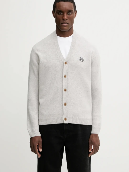 Zdjęcie produktu Maison Kitsuné kardigan wełniany Fox Head Lambwsool Comfort