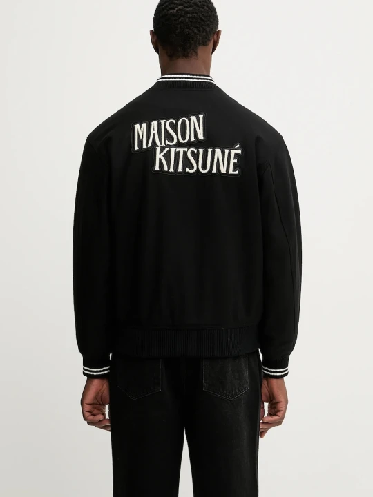 Zdjęcie produktu Maison Kitsuné kurtka bomber z dodatkiem wełny Varsity Teddy