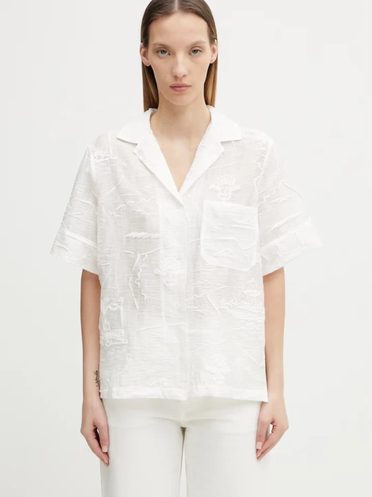 Zdjęcie produktu Maison Kitsuné Parisian Map koszula z lyocellem damska