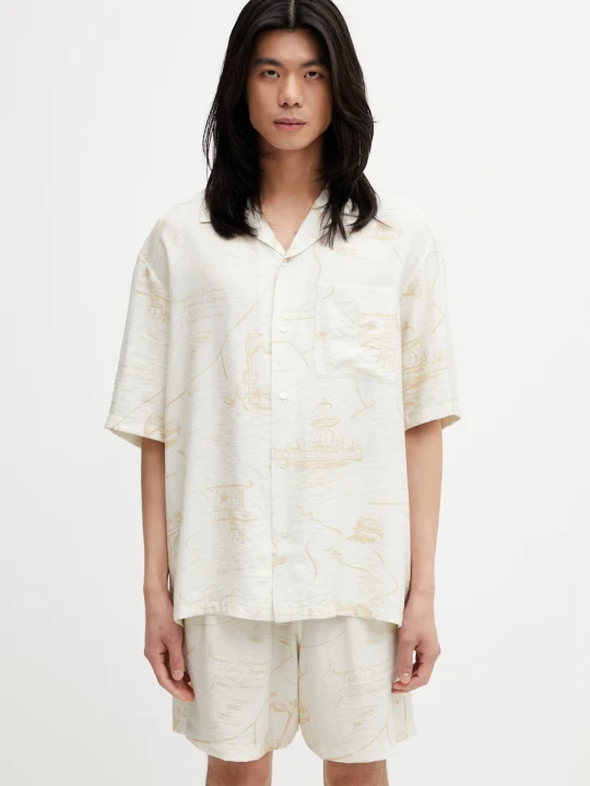 Zdjęcie produktu Maison Kitsuné Parisian Map Resort koszula męska z wiskozą