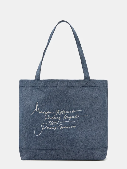Zdjęcie produktu Maison Kitsuné Poetic Script torebka shopper damska jeansowa
