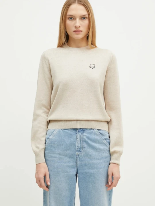 Zdjęcie produktu Maison Kitsuné sweter wełniany Bold Fox Head Patch
