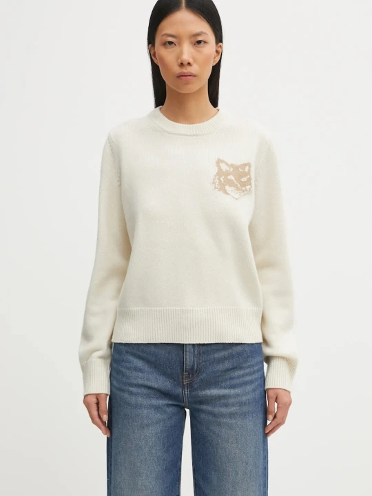 Zdjęcie produktu Maison Kitsuné sweter wełniany Fox Head Intarsia Merino