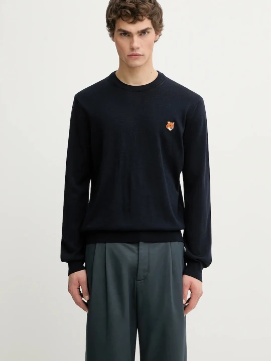 Zdjęcie produktu Maison Kitsuné sweter wełniany Fox Head Merino Regular