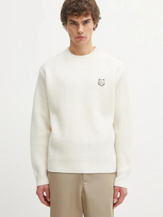Zdjęcie produktu Maison Kitsuné sweter wełniany Fox Head Wool Ribbed