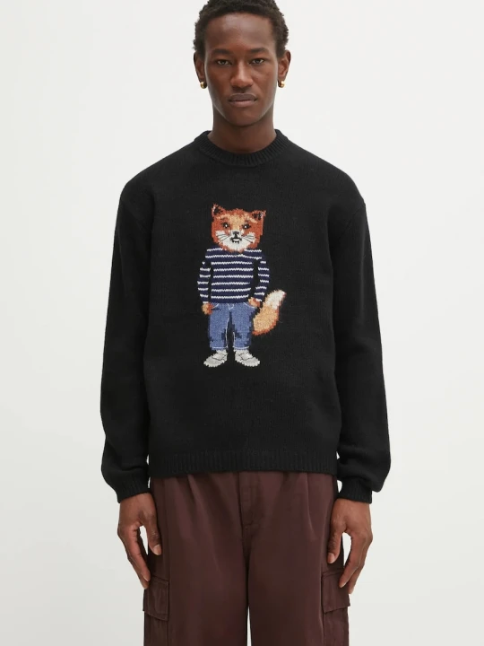Zdjęcie produktu Maison Kitsuné sweter z dodatkiem wełny Dressed Fox Intarsia Wool