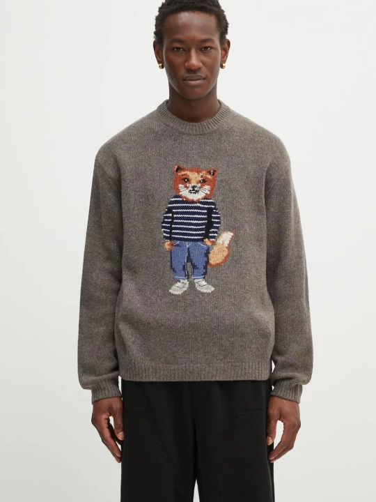 Zdjęcie produktu Maison Kitsuné sweter z dodatkiem wełny Dressed Fox Intarsia Wool