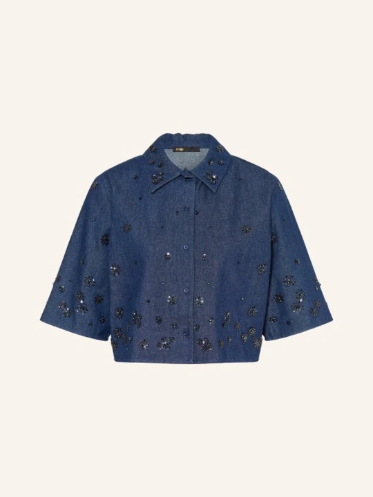 Zdjęcie produktu Maje Bluzka Jeansowa Z Rękawami 3/4 I Cekinami blau GRANATOWY