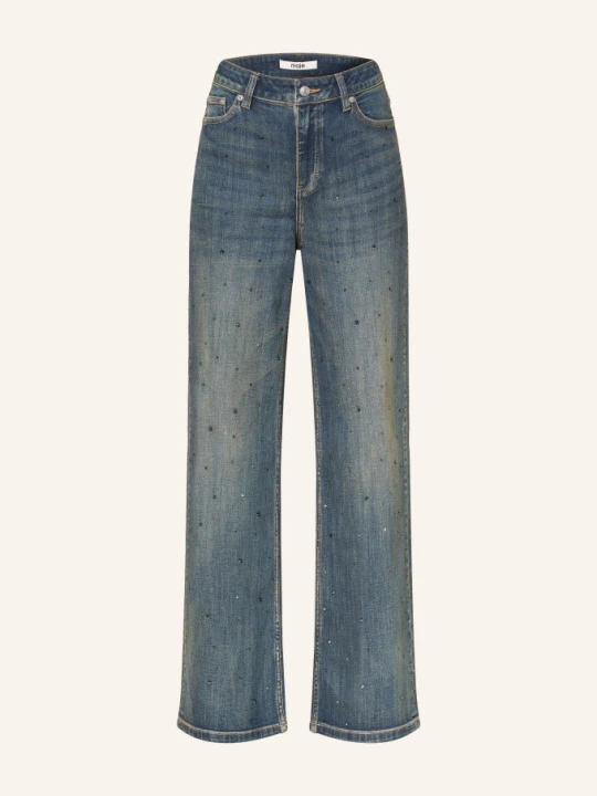 Zdjęcie produktu Maje Jeansy Wide Leg Z Ozdobnymi Kamieniami blau 0201 BLUE
