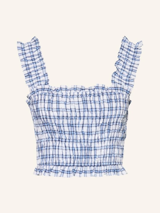 Zdjęcie produktu Maje Krótki Top Z Kamieniami Ozdobnymi I Falbanami blau