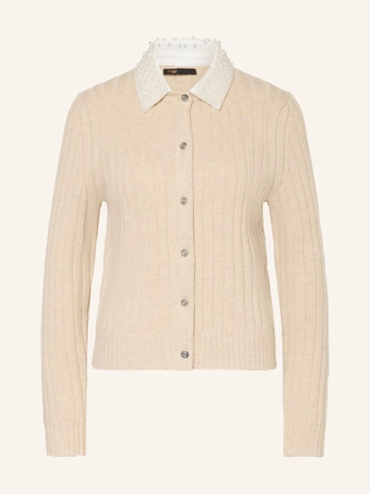 Zdjęcie produktu Maje Sweter Z Odpinanym Kołnierzem I Ozdobnymi Perełkami beige