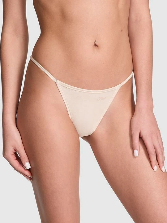 Zdjęcie produktu Majtki bawełniane bikini Victoria's Secret Beżowy