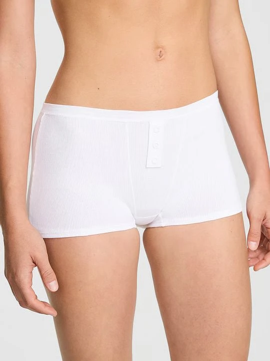 Zdjęcie produktu Majtki bawełniane szorty Victoria's Secret Biały