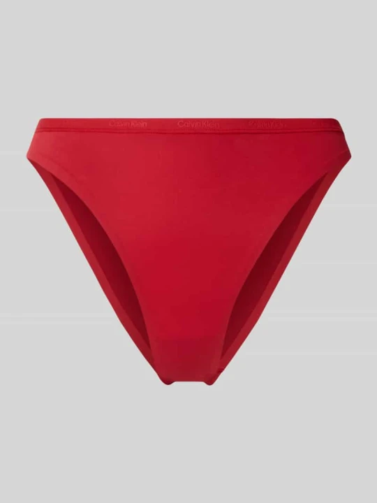 Zdjęcie produktu Majtki bikini o kroju slim fit z wyhaftowanym logo Calvin Klein Czerwony