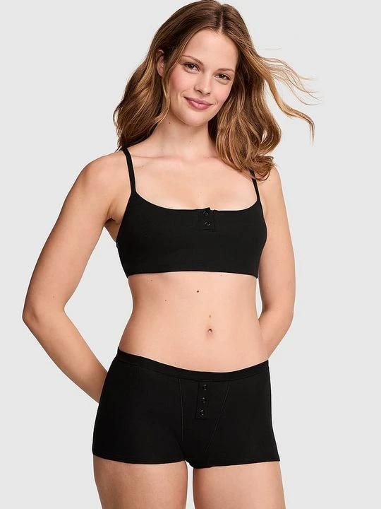 Zdjęcie produktu Majtki Boyshort bawełniane Victoria's Secret Czarny