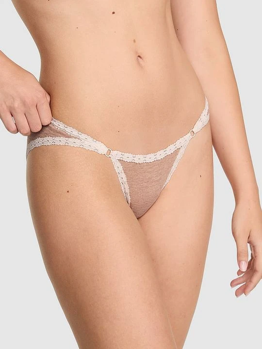 Zdjęcie produktu Majtki Cheeky z bawełny Victoria's Secret Beżowy