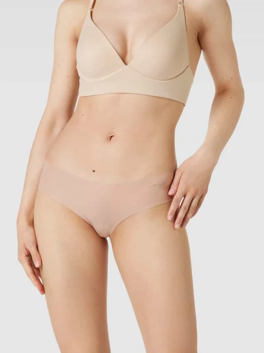 Zdjęcie produktu Majtki hipster z nadrukiem z logo model ‘ZERO MICROFIBRE 2.0’ Sloggi Beżowy