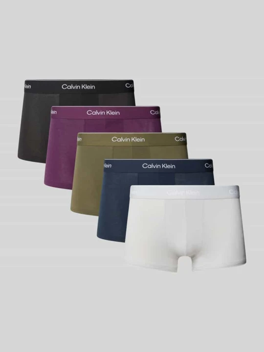 Zdjęcie produktu Majtki i obcisłe bokserki z czystej bawełny w 5‑pakiecie model 'LOW RISE TRUNK' Calvin Klein Jasnośliwkowy