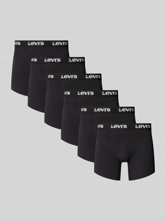 Zdjęcie produktu Majtki i obcisłe bokserki z elastycznym pasem z logo w zestaw 6 par model 'LOGO BOXER' Levi's Czarny