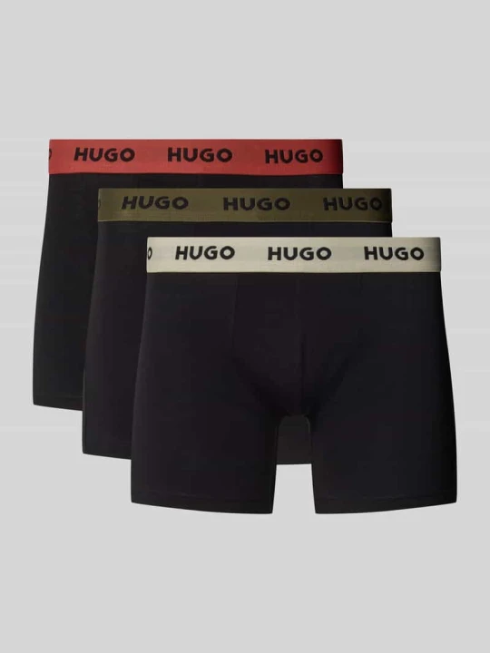Zdjęcie produktu Majtki i obcisłe bokserki z mieszanka bawełny w zestaw 3 szt. Hugo Czarny