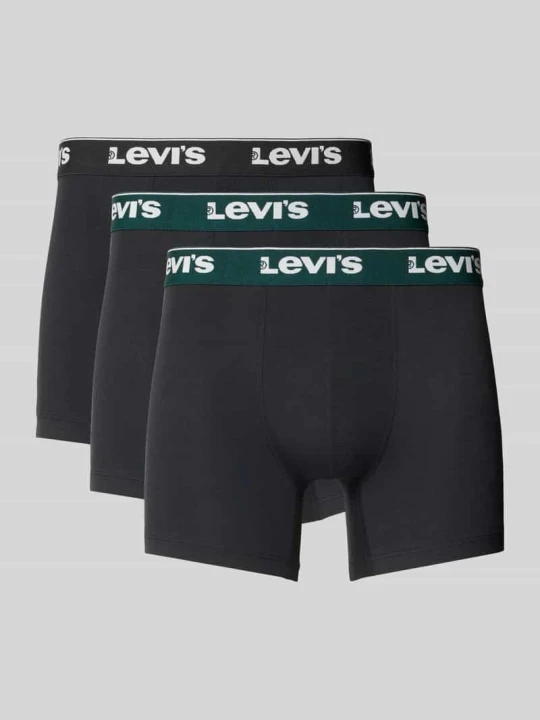 Zdjęcie produktu Majtki i obcisłe bokserki z mieszanka bawełny w zestaw 3 szt. Levi's czarny