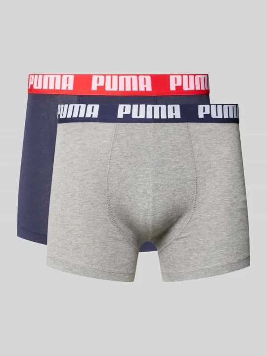 Zdjęcie produktu Majtki i obcisłe bokserki z mieszanki bawełny w zestaw 2 szt. Puma Ciemnoniebieski