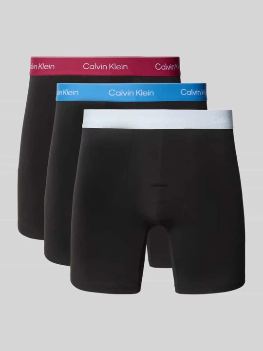 Zdjęcie produktu Majtki i obcisłe bokserki z mieszanki bawełny w zestaw 3 szt. model 'BOXER BRIEF' Calvin Klein Czarny