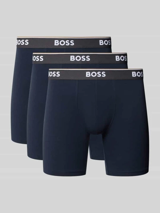 Zdjęcie produktu Majtki i obcisłe bokserki z mieszanki bawełny w zestaw 3 szt. model 'Power' Boss Granatowy
