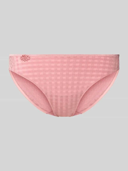 Zdjęcie produktu Majtki o kroju slim fit z kwiatowym obszyciem model 'Avero' MARIE JO Brudnoróżowy