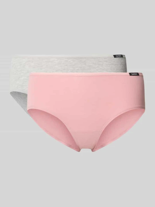 Zdjęcie produktu Majtki o kroju slim fit z naszywką z logo w zestawie 2 szt. SKINY Różowy