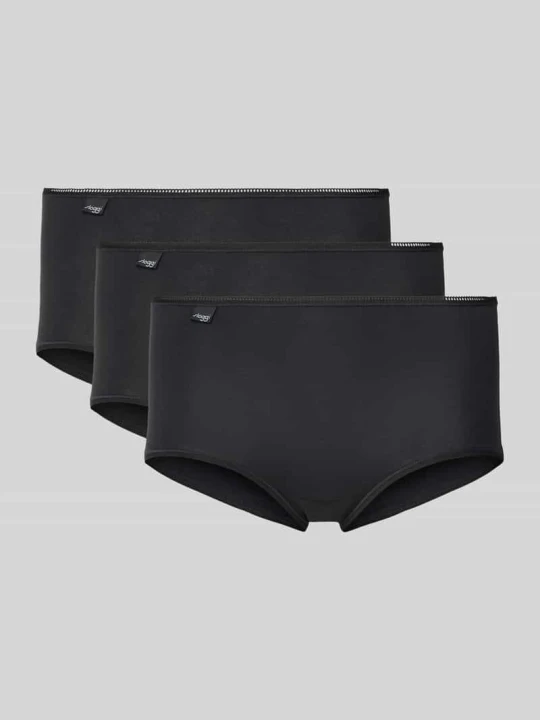 Zdjęcie produktu Majtki o kroju slim fit z naszywką z logo w zestawie 3 szt. Sloggi Czarny