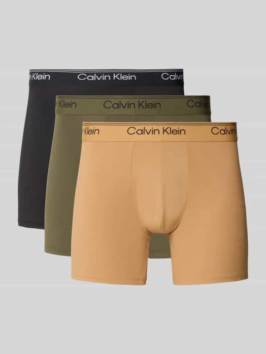 Zdjęcie produktu Majtki & obcisłe bokserki z elastycznym pasem z logo w zestaw 3 szt. model 'BOXER BRIEF' Calvin Klein Camel