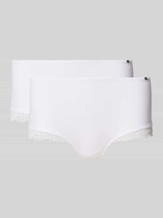 Zdjęcie produktu Majtki z koronką szydełkową model ‘Classic Cotton’ SKINY Biały