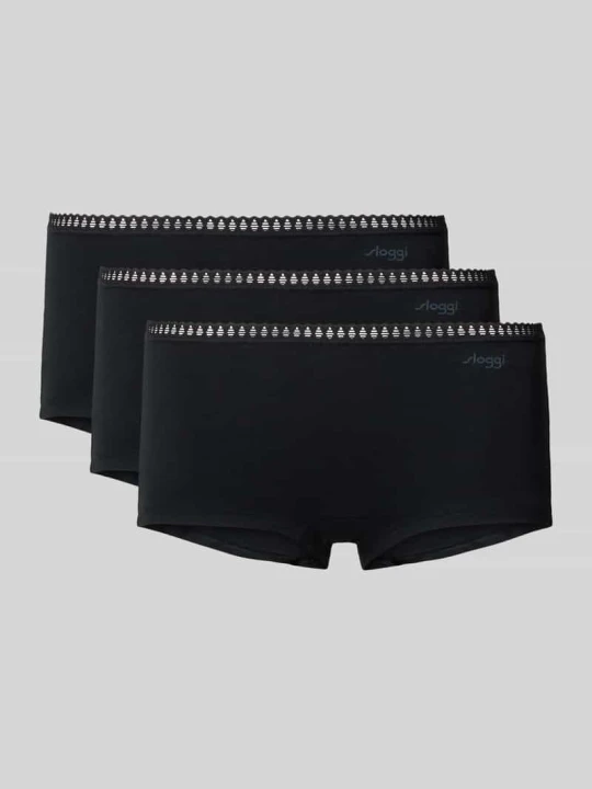 Zdjęcie produktu Majtki z nadrukiem z logo w zestawie 3 szt. model ‘GO Crush’ Sloggi Czarny