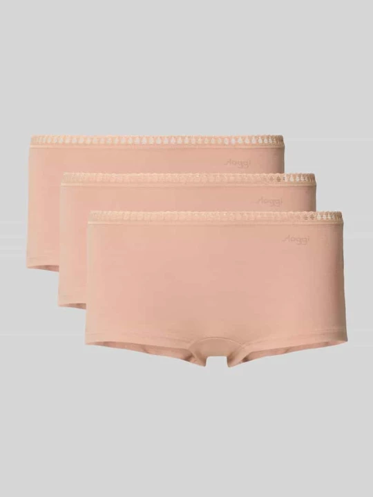 Zdjęcie produktu Majtki z nadrukiem z logo w zestawie 3 szt. model ‘GO Crush’ Sloggi Beżowy