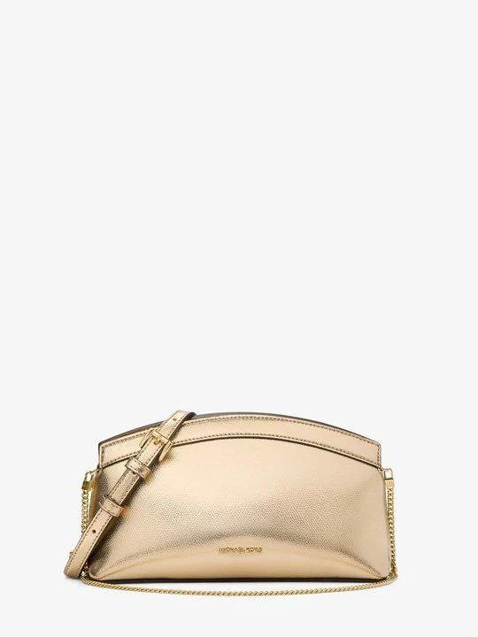 Zdjęcie produktu Mała kopertówka Athena z metalicznej skóry z odpinanym paskiem Michael Kors BLADOZŁOTY (Złoty)