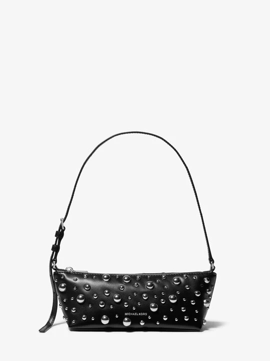 Zdjęcie produktu Mała satynowa torebka Laila z ćwiekami Michael Kors CZARNY (Czarny)