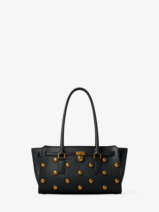 Zdjęcie produktu Mała skórzana torba Hamilton Moderne z ćwiekami Michael Kors CZARNY (Czarny)