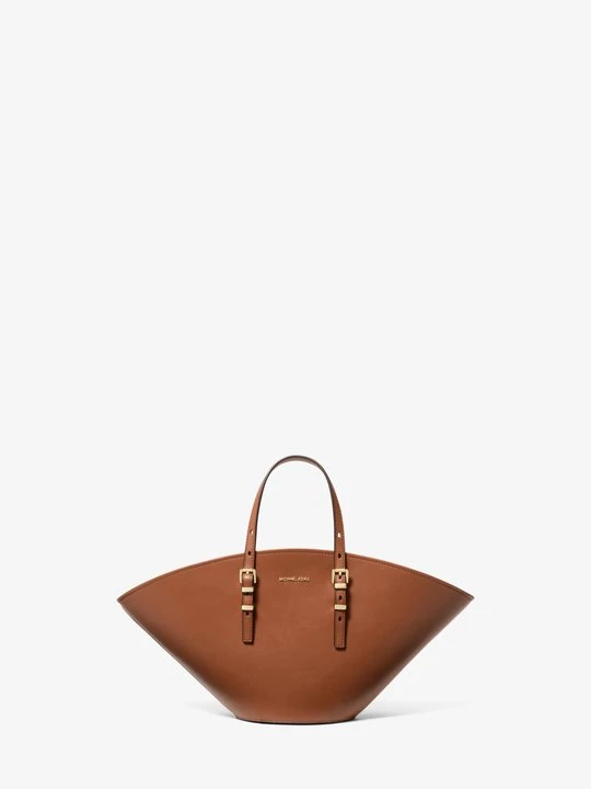 Zdjęcie produktu Mała skórzana torba tote Isa w kształcie wachlarza Michael Kors BRĄZOWY (Brązowy)
