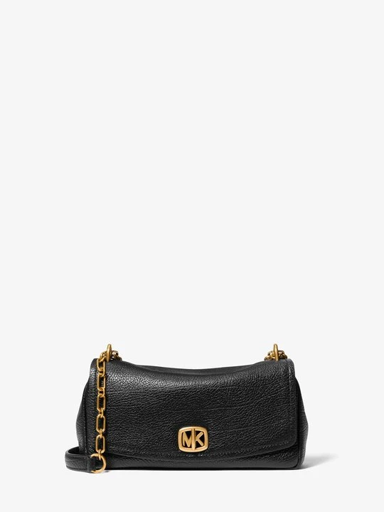Zdjęcie produktu Mała teksturowana skórzana torebka na ramię Bryant z odpinanym paskiem Michael Kors CZARNY (Czarny)