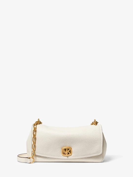 Zdjęcie produktu Mała teksturowana skórzana torebka na ramię Bryant z odpinanym paskiem Michael Kors SKORUPKA JAJKA (Naturalny)
