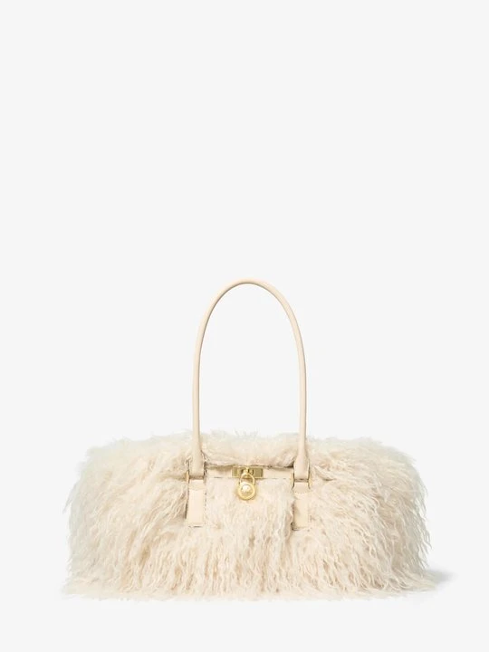 Zdjęcie produktu Mała torba Hamilton Moderne z syntetycznej wełny strzyżonej Michael Kors NATURALNY (Naturalny)