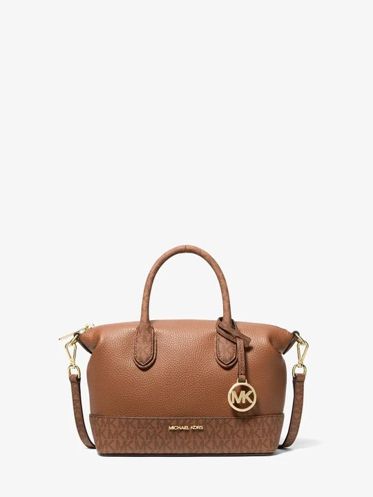 Zdjęcie produktu Mała torba Hyde ze skóry groszkowej z charakterystycznym logo Michael Kors BRĄZOWY (Brązowy)
